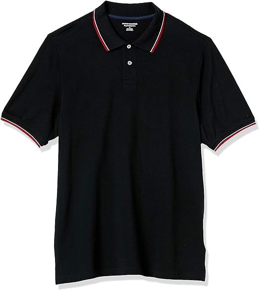 Photo 1 of Amazon Essentials Men's Regular-Fit Cotton Pique Polo Shirt Black XL