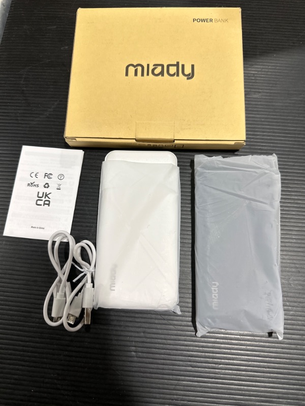 Photo 1 of 2-Pack Miady 10000mAh Dual USB Portable Charger, Fast Charging Power Bank with USB C Input, Backup Charger for iPhone X, Galaxy S9, Pixel 3 and etc … Black+White
