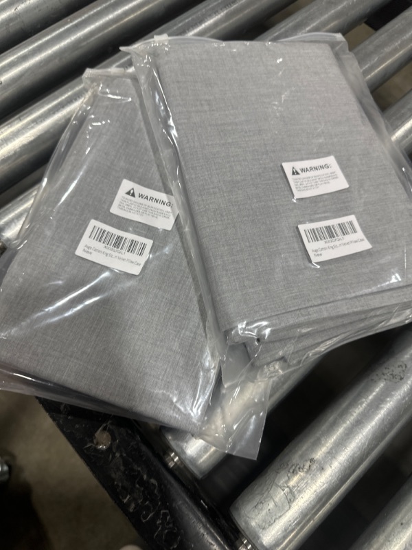 Photo 2 of 2 pk- Cotton King Size Pillowcase - 2 Pack Set 20x40 Inch-Lightweight Super Soft Excellent Quality Gray Pillow Cases with Envelope Closure