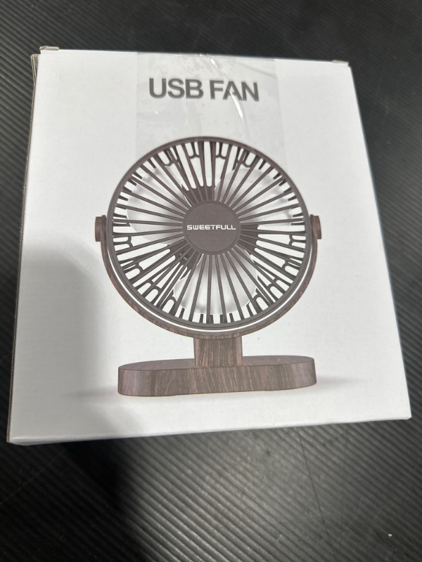 Photo 2 of SWEETFULL 6.5 Inch USB Small Desk Fan, 3 Speeds Quiet Portable Desktop Table Fan, 360° Adjustment Personal Mini Fan for Home Office Car Outdoor Travel (all black)