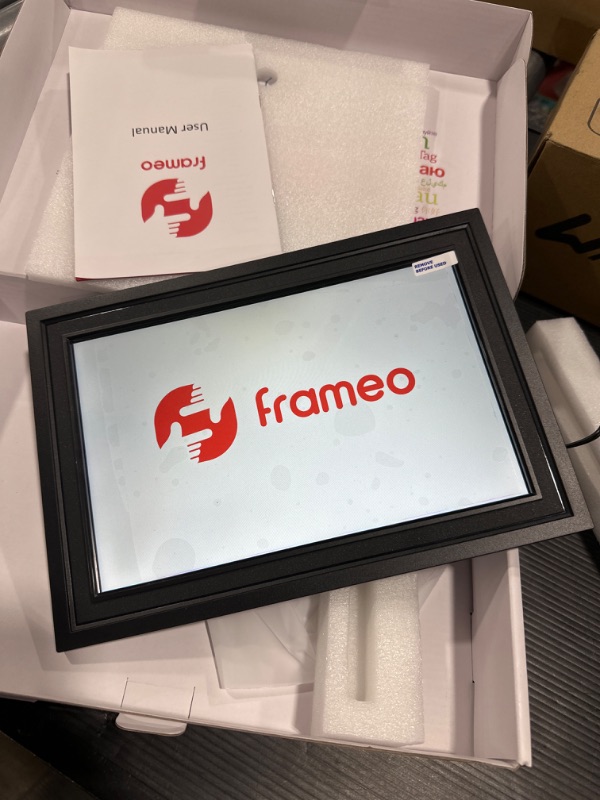 Photo 2 of Digital Picture Frame FRAMEO 10.1" WiFi Digital Photo Frame 1280x800HD IPS Touch Screen, Built in 16GB Memory, Auto-Rotate, Share Photos and Videos via Frameo App, Gift for Friends and Family, Black