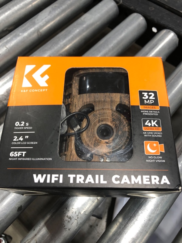 Photo 1 of K&F Concept 4K 32MP WiFi Trail Camera, Game Camera with Night Vision Motion Activated Waterproof, Hunting Camera with 940nm No Glow Infrared LED 0.2s Trigger Time for Wildlife Monitoring Deer Cam Brown Dark