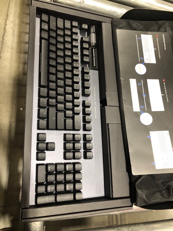 Photo 2 of ASUS ROG Strix Flare II Animate 100% RGB Gaming Keyboard - Hot-swappable, ROG NX Brown Tactile Switches, Customizable LED Display, PBT Keycaps, Acoustic Dampening Foam, Media Controls, Wrist Rest