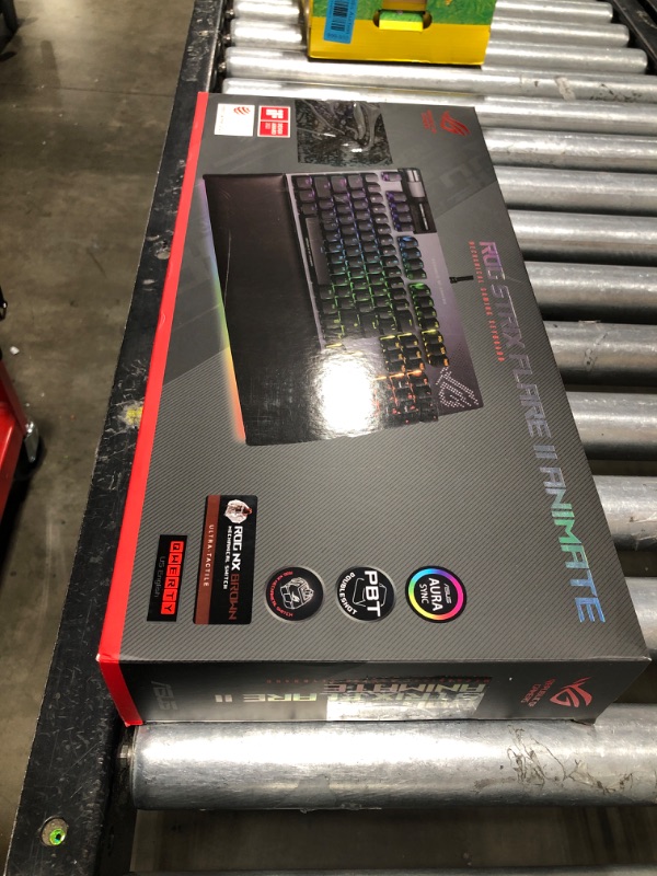 Photo 5 of ASUS ROG Strix Flare II Animate 100% RGB Gaming Keyboard - Hot-swappable, ROG NX Brown Tactile Switches, Customizable LED Display, PBT Keycaps, Acoustic Dampening Foam, Media Controls, Wrist Rest