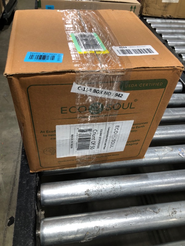 Photo 3 of ECO SOUL 100% Compostable 10 Inch Palm Square Leaf Plates [50-Pack] I Premium Disposable Plates Set I Heavy Duty Eco-Friendly Bamboo Plates Disposable I Square Disposable Plates 50 10" Square Plates