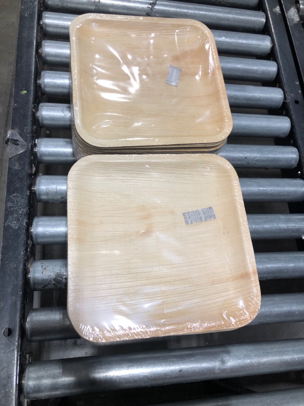 Photo 2 of ECO SOUL 100% Compostable 10 Inch Palm Square Leaf Plates [50-Pack] I Premium Disposable Plates Set I Heavy Duty Eco-Friendly Bamboo Plates Disposable I Square Disposable Plates 50 10" Square Plates
