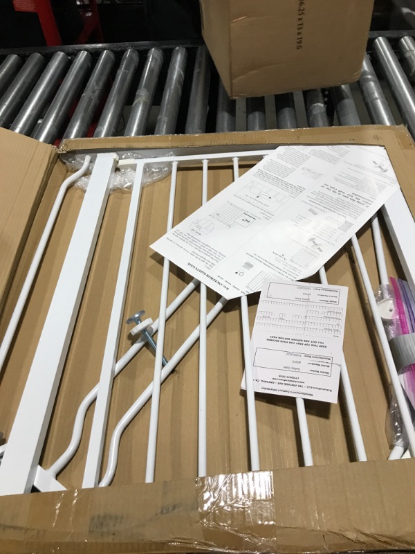 Photo 1 of BalanceFrom Easy Walk-Thru Safety Gate for Doorways and Stairways with Auto-Close/Hold-Open Features, Multiple Sizes 29.1 - 43.3 inch Cool White