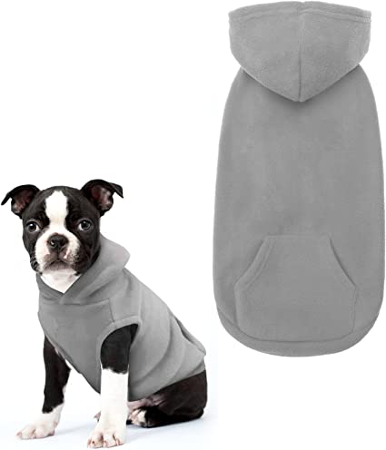 Photo 1 of 
EXPAWLORER Pet Dog Clothes with Pocket, Polar Fleece Dog Hoodie Fall Cold Winter Sleeveless Sweater with Hat Warm Cozy Sweatshirt for Small to Large Dogs Boy and Girl (Grey, S)