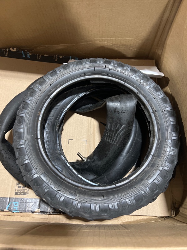 Photo 2 of (2 Set) 2.5-10" Off-Road Tire and Inner Tube Set - Dirt Bike Tire with 10-Inch Rim and 2.5/2.75-10 Dirt Bike Inner Tube Heavy Duty Replacement with Honda CRF50/XR50, Suzuki DRZ70/JR50 and Yamaha PW50