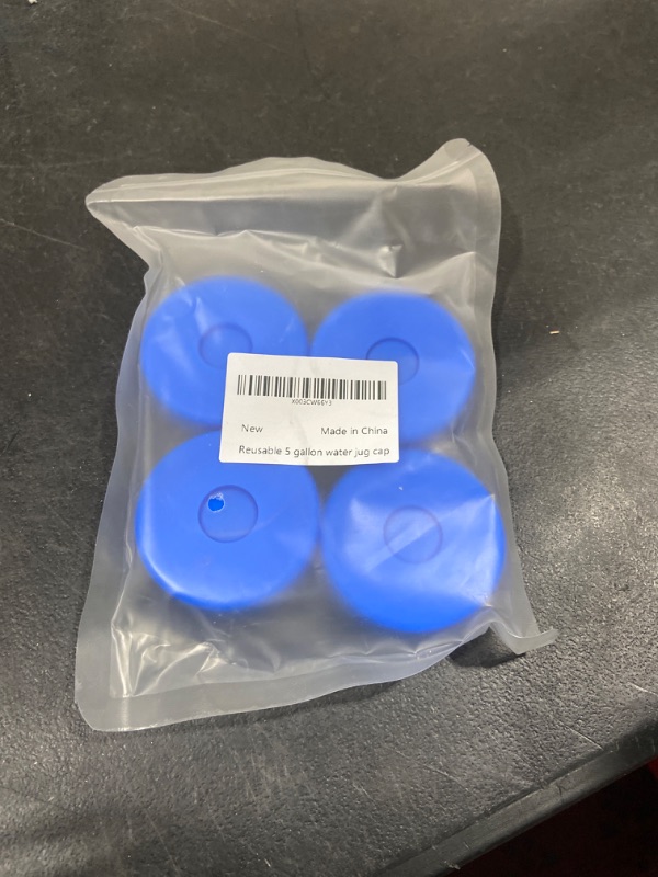 Photo 1 of 4 Pack 5 Gallon Caps for Water Jugs, Reusable 5 Gal Water Jug Cap, Replacement Leak Proof Water Bottle Lids Fit 55mm Bottles for Water Dispenser, Non Spill Refilling Five Gallons Lid Anti-Splash