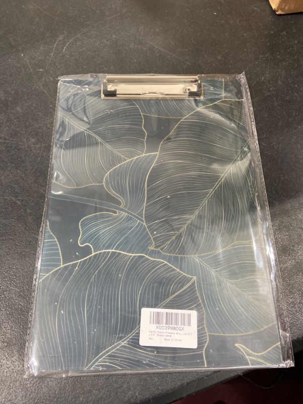 Photo 1 of MIBITRI Plastic Clipboard, A4 Letter Size, Cute Design, Clipboards for Women, Man and Kids, Low Profile Clip, Fashion Pattern Diesigh, Standard Size 12.2" x 8.9" (Glossy) Leaves Glossy Leaves