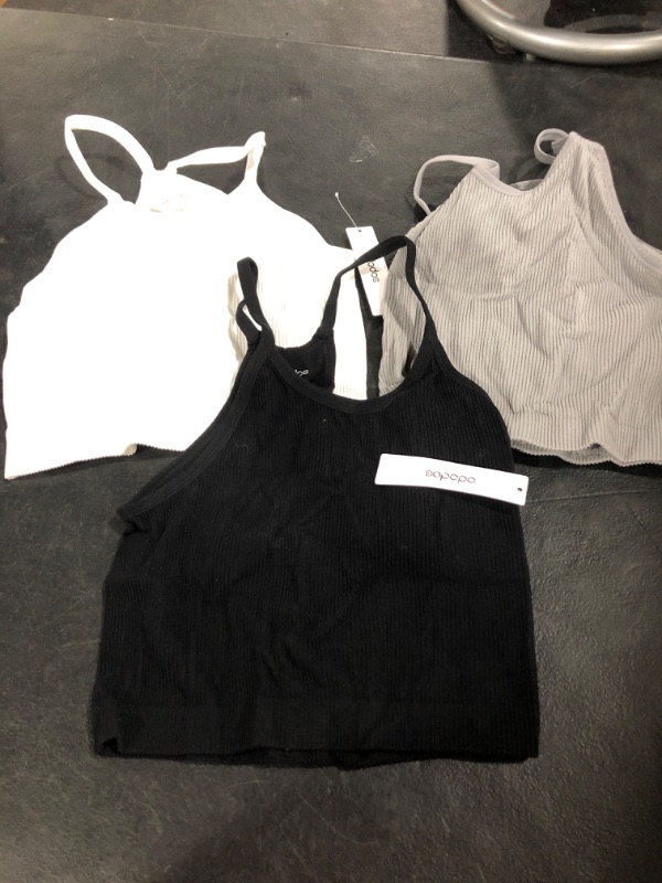 Photo 1 of 3 PK WOMENS SKINNY STRAP CROP TOPS SIZE XS