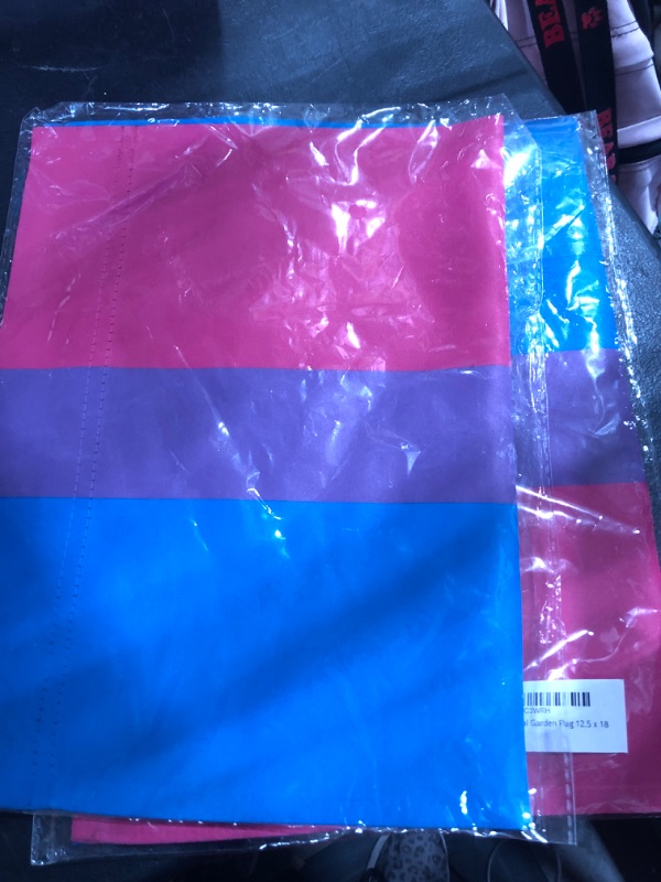 Photo 2 of 2 pack of EUGENYS Bisexual Pride Garden Flag 12.5x18 Inch - Double Sided Premium Bisexual Garden Flag - Vibrant Colors Vertical Bi Garden Flag - Bi Pride Lawn Flag Yard Decorations for Outdoor Outside