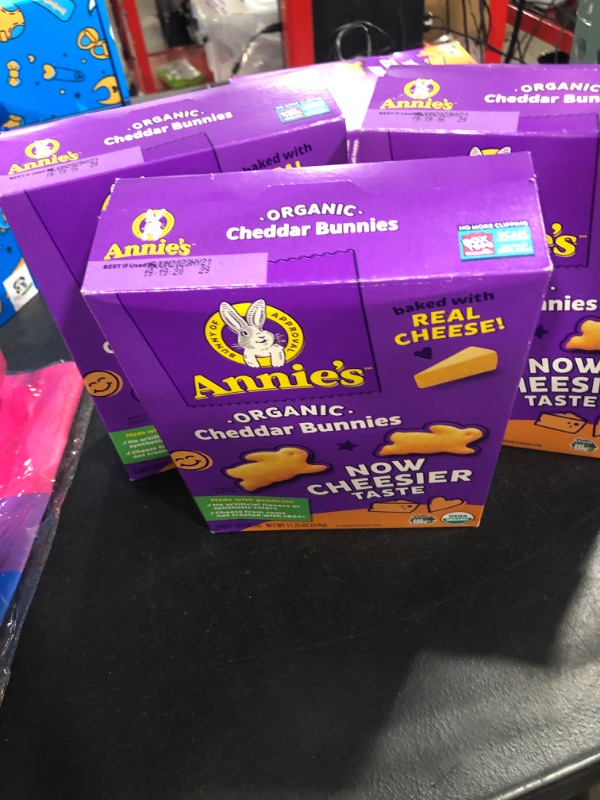 Photo 2 of 3 pack of Annie's Organic Cheddar Bunnies Baked Snack Crackers, 11.25 oz Cheddar 11.25 Ounce (Pack of 1)