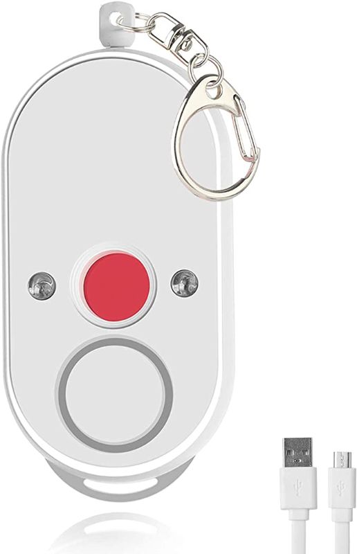 Photo 1 of P Panoraxy Hidden-Camera Detector Self-Defense Keychain - Personal Alarm for Women Safety, 130DB Security Alarm, Spy Lens Finder, 250mAh Battery Powered Siren white
