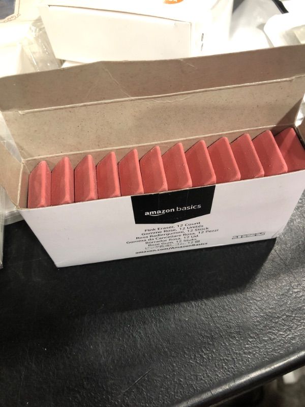 Photo 2 of Amazon Basics Pink Eraser, 12 Count