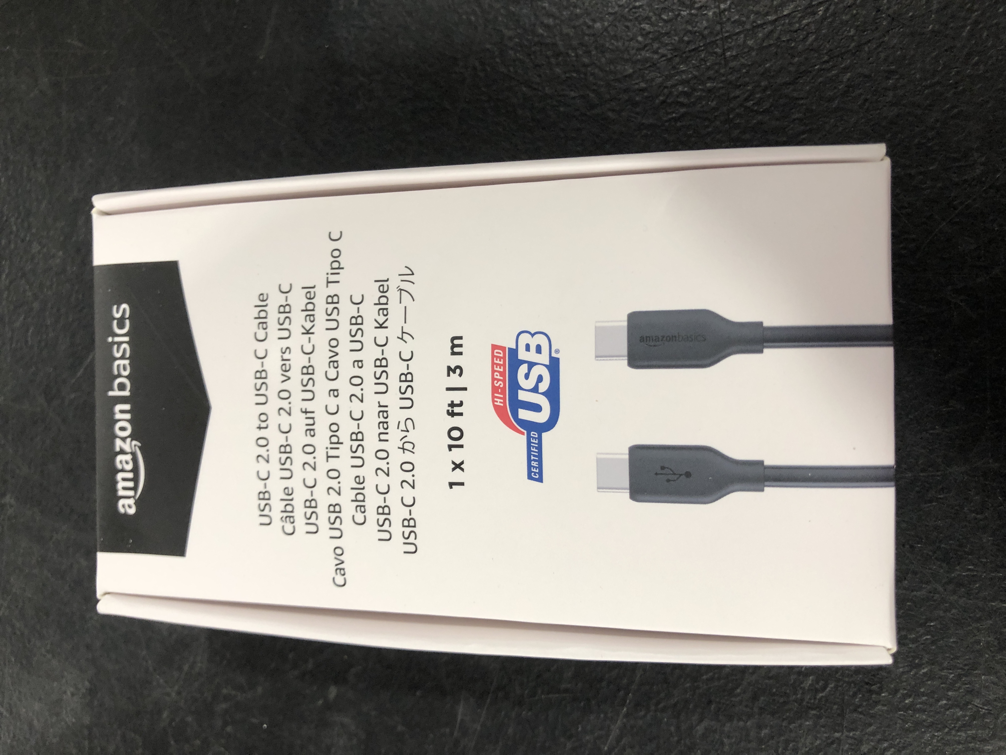 Photo 2 of Amazon Basics Fast Charging USB-C to USB-C2.0 Cable (USB-IF Certified), 60W - 10-Foot, Black, Laptop 1-Pack Black 10-Foot