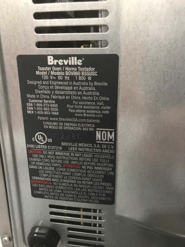 Photo 5 of Breville Smart Oven Air Fryer Toaster Oven, Brushed Stainless Steel, BOV860BSS