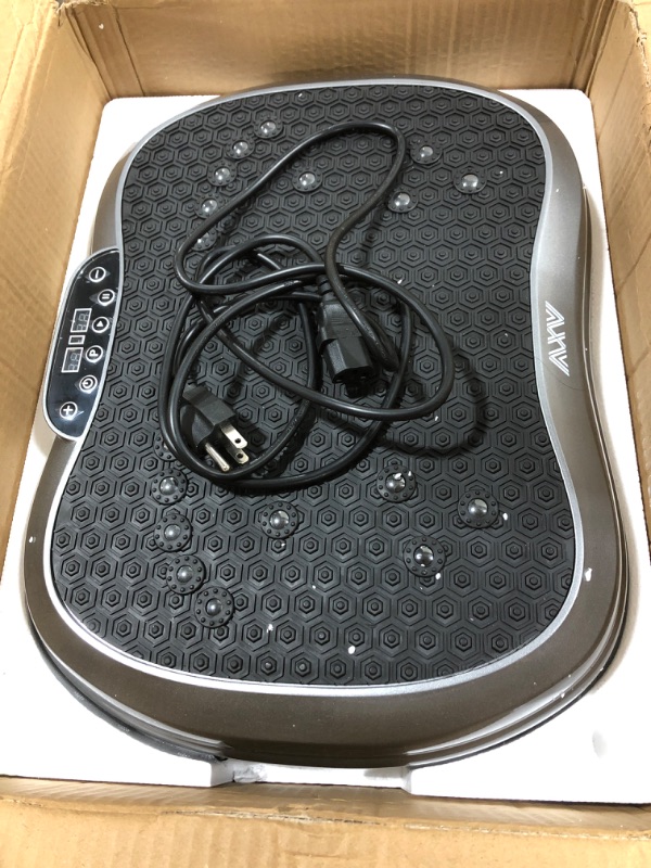 Photo 2 of AXV Vibration Plate Exercise Machine Whole Body Workout Vibrate Fitness Platform Lymphatic Drainage Machine for Weight Loss Shaping Toning Wellness Home Gyms Workout MINI-GRAY