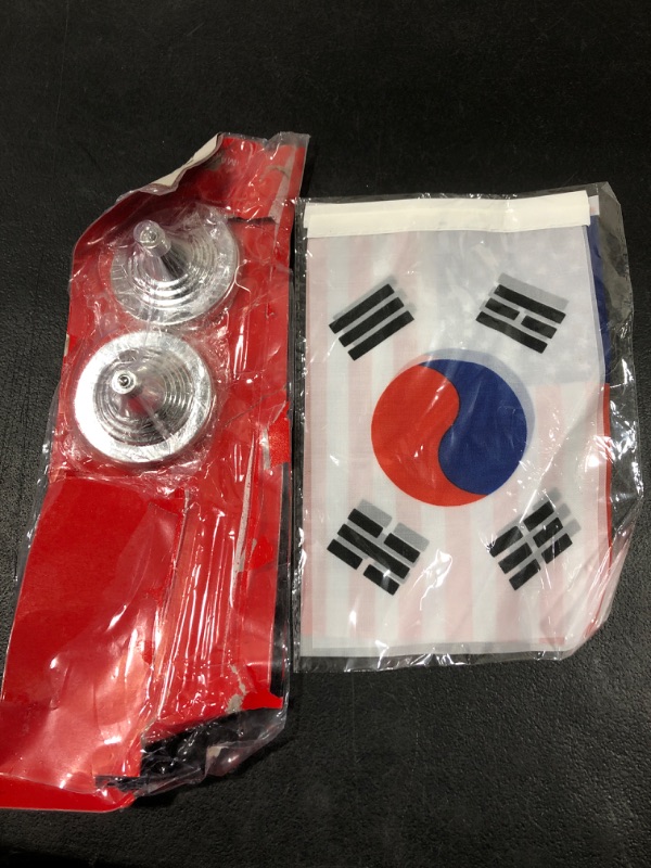 Photo 2 of (READ NOTES) WXTWK 2 Pack Korea Flag Korean Desk Flag Small Mini Korean Table Flags With Stand Base,Home Office Festival Events Celebration Decorations