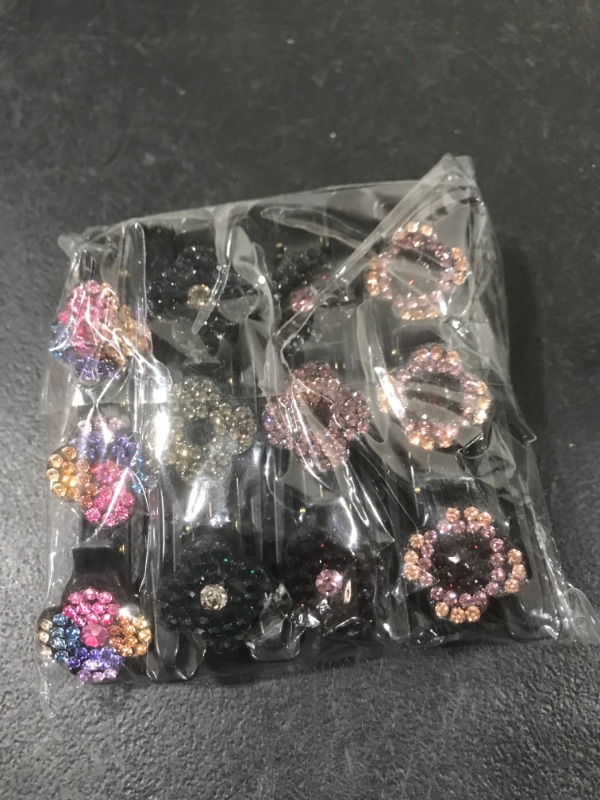 Photo 1 of 8Pcs Sparkling Crystal Stone Braided Hair Clips, Braided Hair Clips for Women, Hair Clips for Styling Sectioning, Four-Leaf Clover Chopped Hairpin Duckbill Clip for Women Girls B (8pcs)