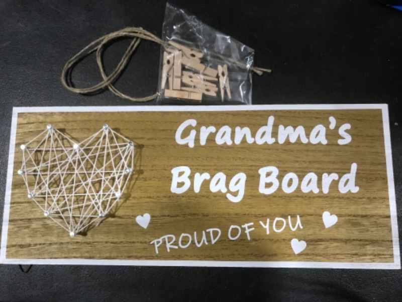 Photo 2 of YUN-HL Grandma Christmas Birthday Gifts Present, Grandma's Brag Board Picture Frame, Photo Clipboard to show grandchildren, Best Gift Idea for Grandma - Fits 4x6 in or smaller sizes photos