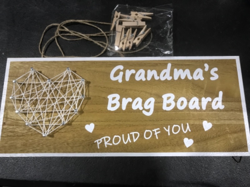 Photo 2 of YUN-HL Grandma Christmas Birthday Gifts Present, Grandma's Brag Board Picture Frame, Photo Clipboard to show grandchildren, Best Gift Idea for Grandma - Fits 4x6 in or smaller sizes photos