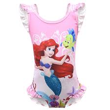 Photo 1 of Girls Little Mermaid Swimsuit Toddles Ocean Princess Bathing Suit One Piece Swimwear  