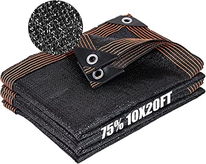Photo 1 of 75% Shade Cloth,10FTx20FT Shade Cloth with Grommets Mesh Net Mesh Tarp Shade Cover Trap for Greenhouse, Plants Cover, Pergola and Backyard Patio,Chicken Coop, Barn Kennel 