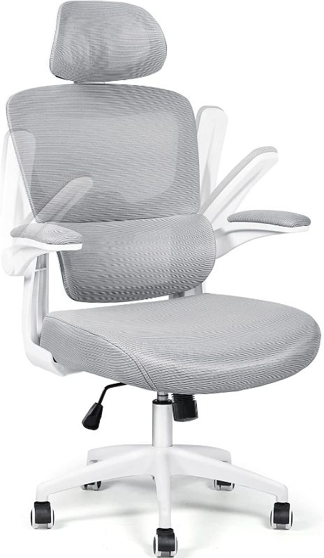 Photo 1 of LEMBERI Ergonomic Home Office Chair, High Back Mesh Desk Chair with Adjustable Headrest, Computer Desk Chair, Swivel Task Chairs with Lumbar Support and Flip Armrest
