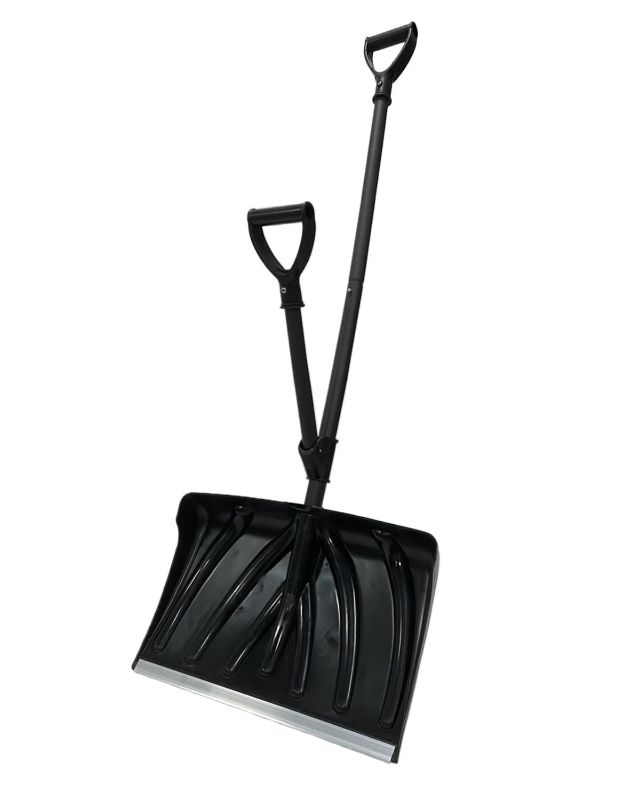 Photo 1 of 5 pack - Snow Shovel for Driveway - 18-in Strain-Reducing Snow Shovel with Assisted Handle, Multifunction Emergency Snow Shovel, Lightweight Portable Sport Utility Shovel for Car Home Garage Garden (Black)
