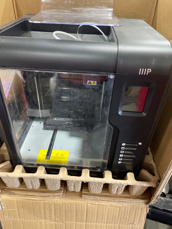 Photo 2 of Monoprice Voxel 3D Printer - Black/Gray with Removable Heated Build Plate (150 x 150 x 150 mm) Fully Enclosed, Touch Screen, 8Gb And Wi-Fi, Large (133820)
