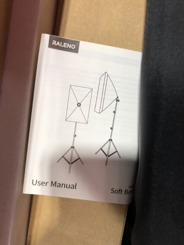 Photo 3 of RALENO 800W Softbox Photography Lighting Kit 2X20X28 inch Professional Continuous Lighting and LED Video Lighting Kit With 75inch Light Stands 3200-5600K Adjustable for Portraits and Products shooting