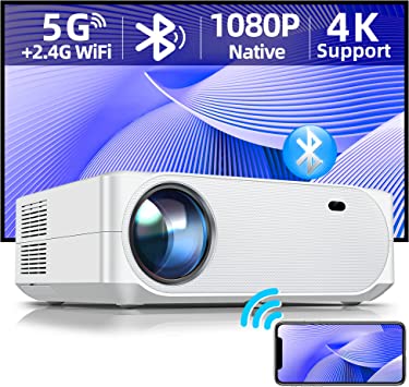 Photo 1 of Projector with 5G WiFi and Bluetooth 5.1, ACROJOY Native 1080P Mini Projector 4K Support with 120" Screen & 400" Display, Outdoor Movie Home Theater LED LCD Projector Compatible with TV Stick/HDMI/USB