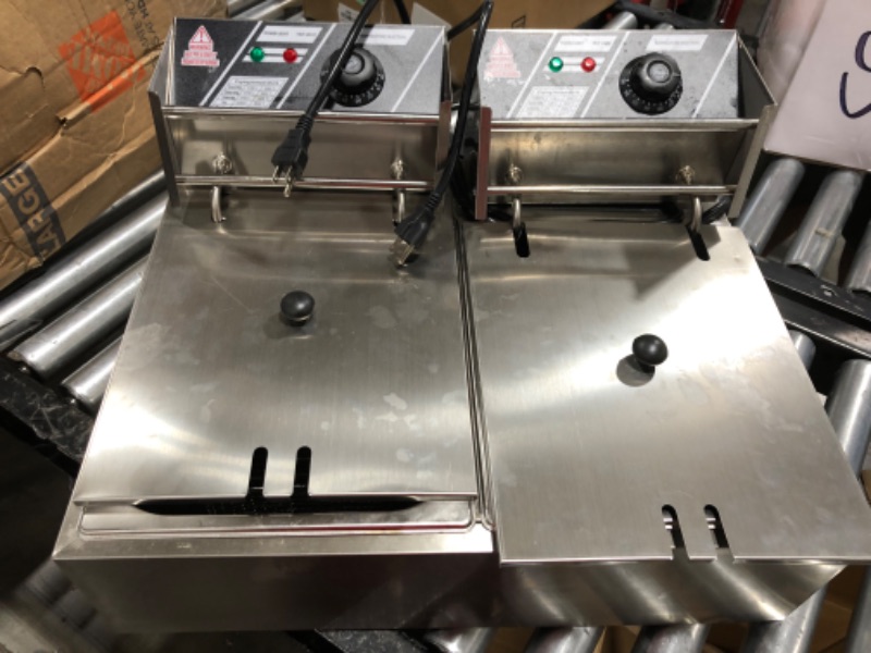 Photo 3 of 5000W Commercial Deep Fryer, 12L Electric Dual Tank Deep Fryer
