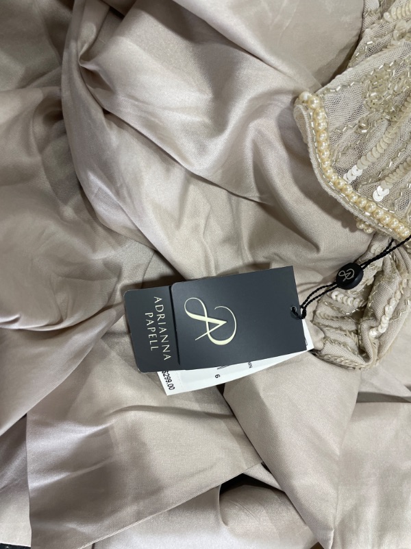 Photo 1 of Adrianna Papell Women's Beaded Bodice Taffeta Gown 16 Cashmere