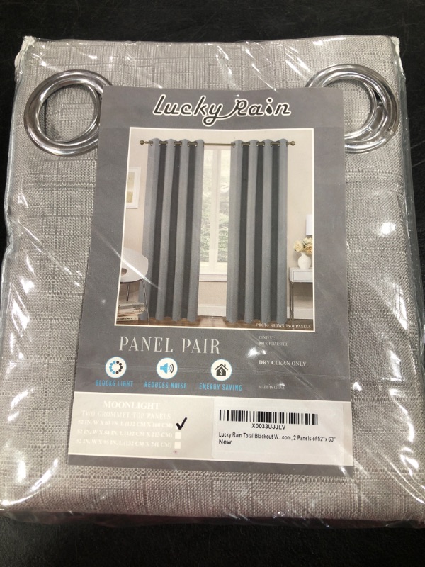 Photo 1 of 2 GREY CURTAIN PANELS SIZE 52 IN. W X63 IN. L 