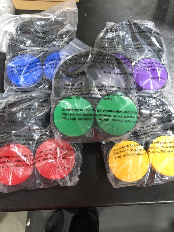 Photo 1 of kkstorm Kids Headphones with Longer Jack: Student Headphones for Classroom Headphones Pack Over Ear Headphones Children (906B Colored no mic 5 PCAK) 
