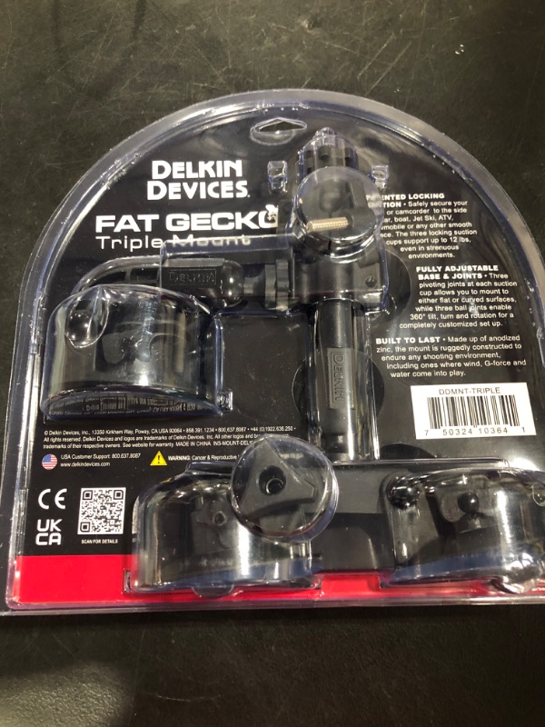 Photo 3 of Delkin Devices Fat Gecko Triple Suction Camera Mount (DDMNT) , Black Fat Gecko Triple Mount