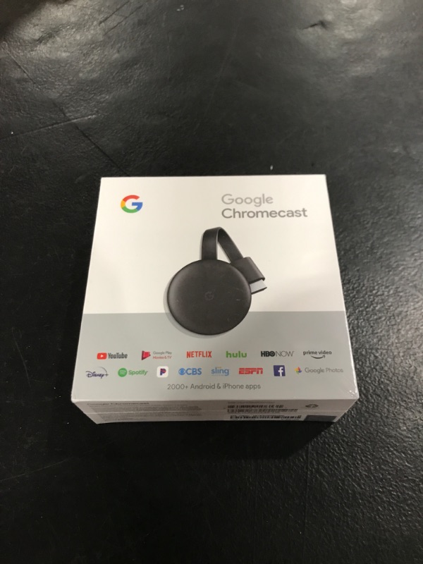 Photo 2 of Google Chromecast - Streaming Device with HDMI Cable - Stream Shows, Music, Photos, and Sports from Your Phone to Your TV Black