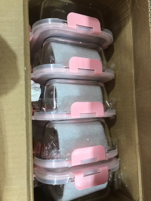 Photo 2 of [10 Pack] Glass Meal Prep Containers, Food Storage Containers with Lids Airtight, Glass Lunch Boxes, Microwave, Oven, Freezer and Dishwasher Safe Pink