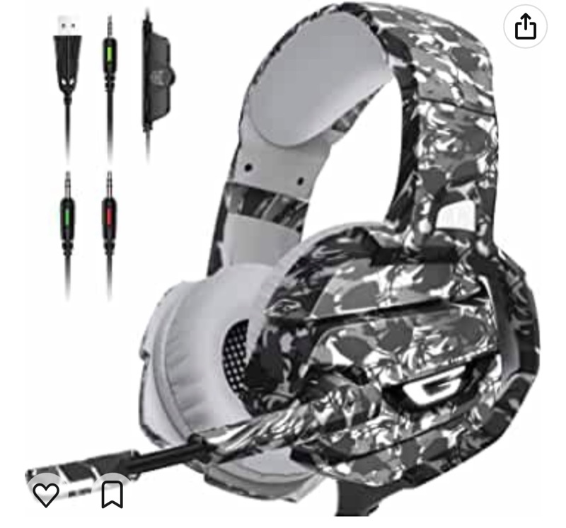 Photo 1 of FEIYING Gaming Headset with Microphone, Gaming Headphones Stereo 7.1 Surround Sound PS4 Headset 50mm Drivers, 3.5mm Audio Jack Over Ear Headphones Wired for PC Switch Playstation Xbox PS5 Laptop