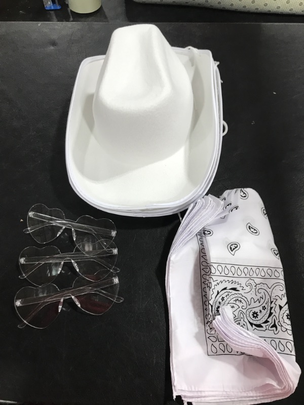 Photo 1 of 3 PC HATS BANDANAS AND CLEAR HEART GLASSES CUSTOMES