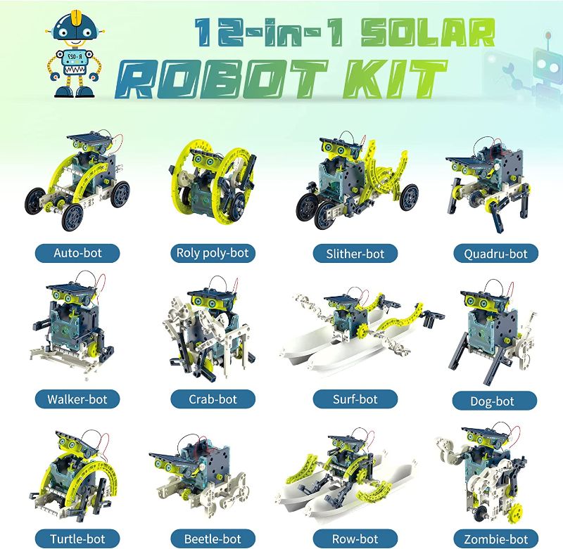 Photo 1 of 12-in-1 STEM Solar Robot Kit - STEM Projects for Kids Ages 8-12,