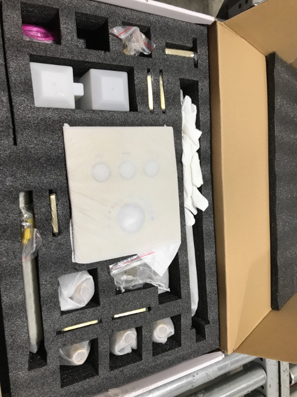 Photo 1 of AYIVG Brushed Gold Rainfall Shower System 12 Inch LED Rain Shower Head System with 4 PCS Body Jets Thermostatic Shower Faucet Fixture Set Shower Jets System Can Run At a Time Ceiling Mounted - Brushed Gold