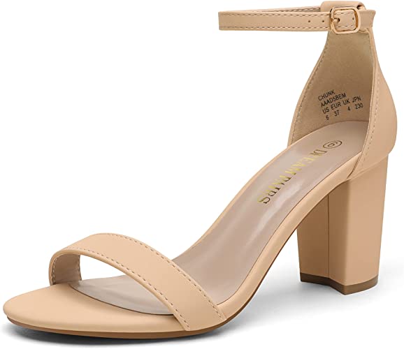Photo 1 of DREAM PAIRS Women's Chunk Low Heel Pump Sandals

