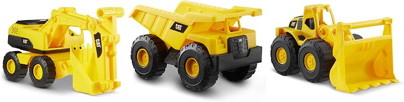 Photo 1 of CatToysOfficial, CAT Construction 7" Mini Crew Set with Dump Truck, Loader, and Excavator, Kids Toys for Ages 2 and up Yellow
