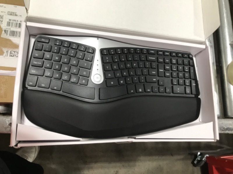 Photo 2 of Nulea Wireless Ergonomic Keyboard, 2.4G Split Keyboard with Cushioned Wrist and Palm Support, Arched Keyboard Design for Natural Typing, Compatible with Windows/Mac