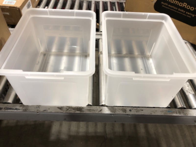 Photo 1 of 2 CLEAR STORAGE BINS 18X14 INCHES 