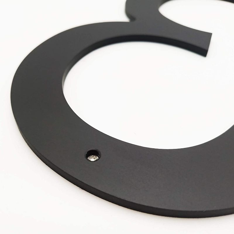Photo 1 of 8 Inch Black Modern Metal House Numbers Floating Large Address House Number Stainless Steel Outside House Number 8